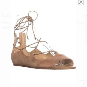 SAM EDELMAN lace up suede sandals 8